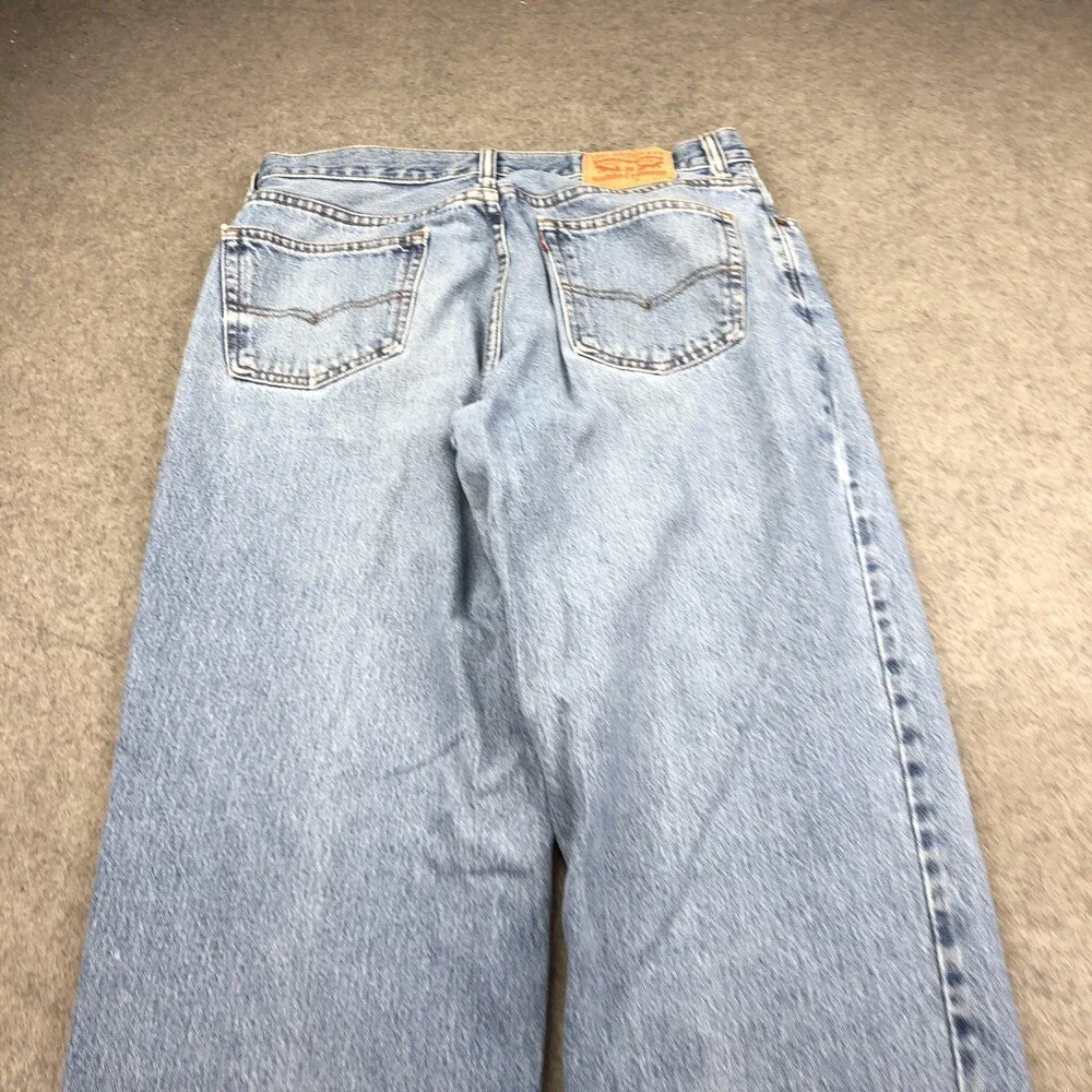 Levis 560 Jeans Mens 33x32 Blue Light Wash Relaxed Straight Denim Distressed
